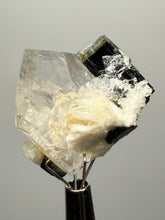 Load image into Gallery viewer, Dark Green Cap Stak Nala Tourmaline and Cleavelandite on Quartz – Haramosh Mountains, Pakistan | Thumbnail Specimen