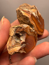 Load image into Gallery viewer, High-Grade Indonesian Sumatra Agate Pair – Vibrant Banded Chalcedony with Rich Color Zoning | Ethical Lapidary & Collector Display Specimens