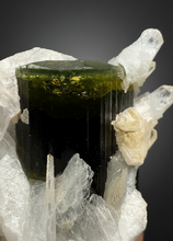 Load image into Gallery viewer, Green Cap Dark Green Stak Nala Tourmaline on Cleavelandite on Matrix – Haramosh Mountains, Pakistan