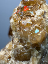 Load image into Gallery viewer, Hessonite Garnet Cluster on Matrix – Natural Collector Specimen from Pakistan | High-Grade Orange-Red Garnet Crystals