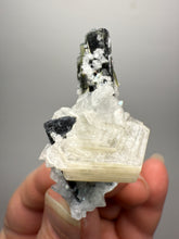 Load image into Gallery viewer, Blue and Dark Green Cap Stak Nala Tourmaline on Cleavelandite Matrix – Haramosh Mountains, Pakistan