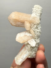 Load image into Gallery viewer, Gemmy Stilbite Crystals on Volcanic Stalactite — Deccan Traps, Maharashtra, India