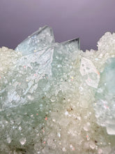 Load image into Gallery viewer, Luminous Mint Apophyllite with Glittering Druzy Sugar Quartz – India