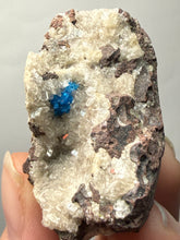 Load image into Gallery viewer, Rare Electric Blue Pentagonite on Druzy Matrix – Collector Mineral Specimen | India