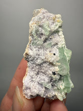 Load image into Gallery viewer, Light Purple Lepidolite with Light Green Tourmaline on Matrix – Pakistan Mineral Specimen | Collector Grade
