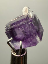 Load image into Gallery viewer, Rhodochrosite + Quartz on Purple Isometric Fluorite (Thumbnail Specimen) | Wutong Mine, China