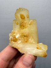 Load image into Gallery viewer, High-Grade Golden Calcite on Golden Stilbite — Maharashtra, India (Collector Cabinet Specimen)