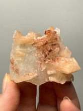 Load image into Gallery viewer, Red Heulandite on
Pink Stilbite with Druzy Frosted Optical Calcite — India Zeolite Specimen