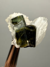 Load image into Gallery viewer, Blue Cap Dark Green Stak Nala Tourmaline and Cleavelandite – Haramosh Mountains, Pakistan | Thumbnail Specimen