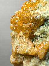 Load image into Gallery viewer, Hessonite Garnet Cluster on Matrix – Natural Collector Specimen from Pakistan | High-Grade Orange-Red Garnet Crystals