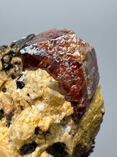 Load image into Gallery viewer, Naturally Faceted Zircon Crystal on Pegmatite–Biotite Matrix • Pakistan Mineral Specimen