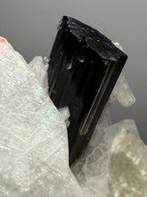 Load image into Gallery viewer, Dark Green Cap Stak Nala Tourmaline on Cleavelandite Matrix – Haramosh Mountains, Pakistan
