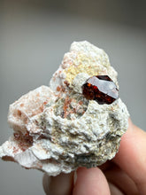 Load image into Gallery viewer, High-Grade Naturally Faceted Red Spessartine Garnet on Matrix — Skardu, Pakistan