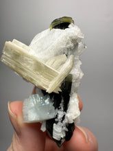 Load image into Gallery viewer, Dark Green Cap Stak Nala Tourmaline with Cleavelandite Matrix – Haramosh Mountains, Pakistan