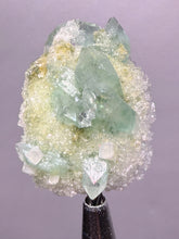 Load image into Gallery viewer, Luminous Mint Apophyllite with Glittering Druzy Sugar Quartz – India