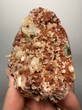 Load image into Gallery viewer, Shiny Peach Stilbite on Druzy Red Heulandite – High-Grade Collector Mineral Specimen from India