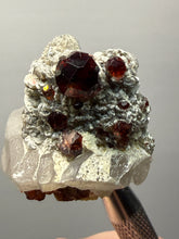 Load image into Gallery viewer, High-Grade Naturally Faceted Red Spessartine Garnet on Matrix — Skardu, Pakistan