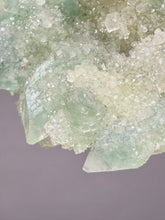 Load image into Gallery viewer, Luminous Mint Apophyllite with Glittering Druzy Sugar Quartz – India