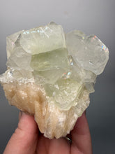 Load image into Gallery viewer, High-Grade Light Green Apophyllite on Pink Stilbite Zeolite | Indian Collector Mineral Specimen