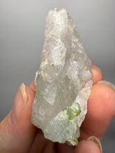 Load image into Gallery viewer, Vibrant Green Tourmaline on Quartz Crystal | Pegmatite Mineral Specimen from Pakistan