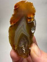 Load image into Gallery viewer, Indonesian Sumatra Agate Pair – Vibrant Banded Chalcedony with Rich Color Zoning | Ethical Lapidary & Collector Display Specimens