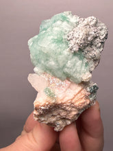 Load image into Gallery viewer, High-Grade Gemmy Green Apophyllite on White Stilbite | Deccan Traps, Maharashtra, India
