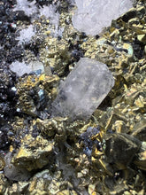 Load image into Gallery viewer, 5.1” New Find: Huanzala Mine Peru Sphalerite + Chalcopyrite + Apatite + Calcite + Quartz | Collector Display Specimen