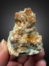 Load image into Gallery viewer, Hessonite Garnet Cluster on Matrix – Natural Collector Specimen from Pakistan | High-Grade Orange-Red Garnet Crystals