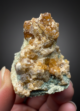 Load image into Gallery viewer, Hessonite Garnet Cluster on Matrix – Natural Collector Specimen from Pakistan | High-Grade Orange-Red Garnet Crystals