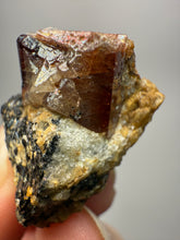 Load image into Gallery viewer, Naturally Faceted Zircon Crystal on Pegmatite–Biotite Matrix • Pakistan Mineral Specimen