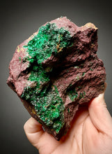 Load image into Gallery viewer, Brochantite Collector Mineral Specimen – Vivid Green Copper Crystals from Morocco