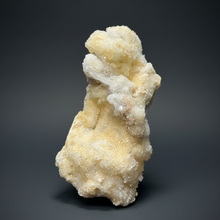 Load image into Gallery viewer, RARE COMBO Moroccan Ram’s Horn Selenite (Gypsum) with Yellow Botryoidal Fluorite Display Specimen