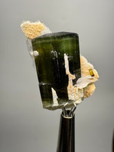 Load image into Gallery viewer, Deep Green Stak Nala Tourmaline with Cleavelandite – Haramosh Mountains, Pakistan | Thumbnail Specimen