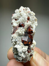 Load image into Gallery viewer, High-Grade Naturally Faceted Red Spessartine Garnet on Matrix — Skardu, Pakistan