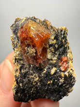 Load image into Gallery viewer, Naturally Faceted Zircon Crystal on Pegmatite–Biotite Matrix • Pakistan Mineral Specimen