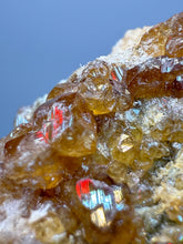 Load image into Gallery viewer, Hessonite Garnet Cluster on Matrix – Natural Collector Specimen from Pakistan | High-Grade Orange-Red Garnet Crystals