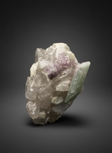 Load image into Gallery viewer, Pink Morganite, Mint Green Tourmaline, Purple Lepidolite in Shiny Quartz – Pegmatite Mineral Specimen from Pakistan