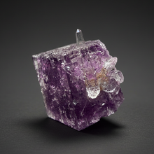 Load image into Gallery viewer, Rhodochrosite + Quartz on Purple Isometric Fluorite (Thumbnail Specimen) | Wutong Mine, China