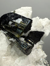 Load image into Gallery viewer, Dark Green Cap Stak Nala Tourmaline on Cleavelandite Matrix – Haramosh Mountains, Pakistan