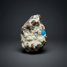 Load image into Gallery viewer, Rare Electric Blue Pentagonite on Druzy Matrix – Collector Mineral Specimen | India