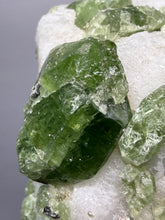 Load image into Gallery viewer, Electric Green Diopside on Quartz – Collector Mineral Specimen (Gilgit-Baltistan) Pakistan