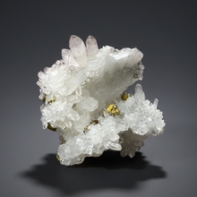 Load image into Gallery viewer, Chalcopyrite on Quartz Specimen | Borieva Mine, Madan Ore Field, Rhodope Mountains, Bulgaria