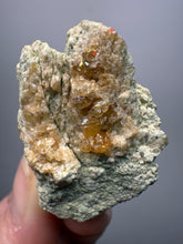 Load image into Gallery viewer, Hessonite Garnet Cluster on Matrix – Natural Collector Specimen from Pakistan | High-Grade Orange-Red Garnet Crystals