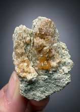 Load image into Gallery viewer, Hessonite Garnet Cluster on Matrix – Natural Collector Specimen from Pakistan | High-Grade Orange-Red Garnet Crystals