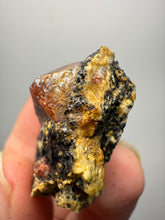 Load image into Gallery viewer, Naturally Faceted Zircon Crystal on Pegmatite–Biotite Matrix • Pakistan Mineral Specimen