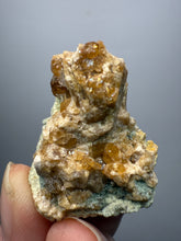 Load image into Gallery viewer, Hessonite Garnet Cluster on Matrix – Natural Collector Specimen from Pakistan | High-Grade Orange-Red Garnet Crystals