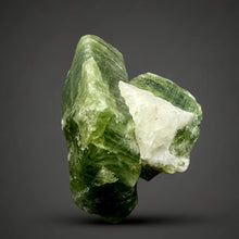 Load image into Gallery viewer, Electric Green Diopside on Quartz – Collector Mineral Specimen (Gilgit-Baltistan) Pakistan