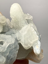 Load image into Gallery viewer, Pink Stilbite with Druzy Frosted Optical Calcite — India Zeolite Specimen