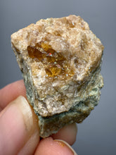Load image into Gallery viewer, Hessonite Garnet Cluster on Matrix – Natural Collector Specimen from Pakistan | High-Grade Orange-Red Garnet Crystals