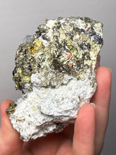 Load image into Gallery viewer, 3.8” New Find: Huanzala Mine Peru Sphalerite + Chalcopyrite + Apatite + Calcite + Quartz | Collector Display Specimen